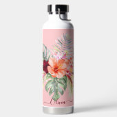 PixDezines水彩熱帯パラダイスフラワー ウォーターボトル (左面)