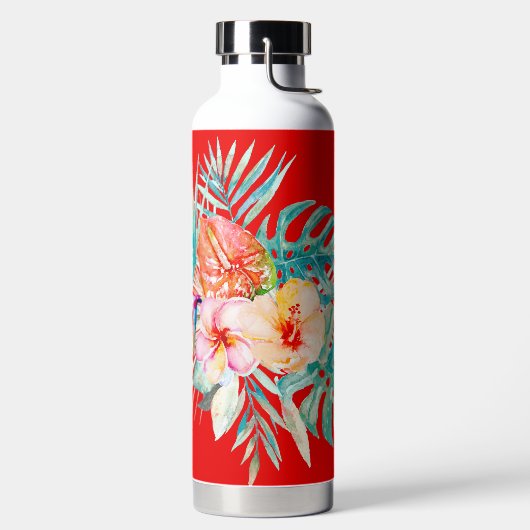 PixDezines水彩熱帯パラダイスフラワー ウォーターボトル (左面)