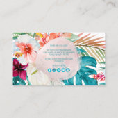 PixDezines水彩熱帯花の葉 名刺 (裏面)