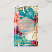 PixDezines水彩熱帯花の葉 名刺 (裏面)