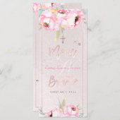 PixDezines水彩牡丹バプテメメニュフランスのー メニュー (正面/裏面)