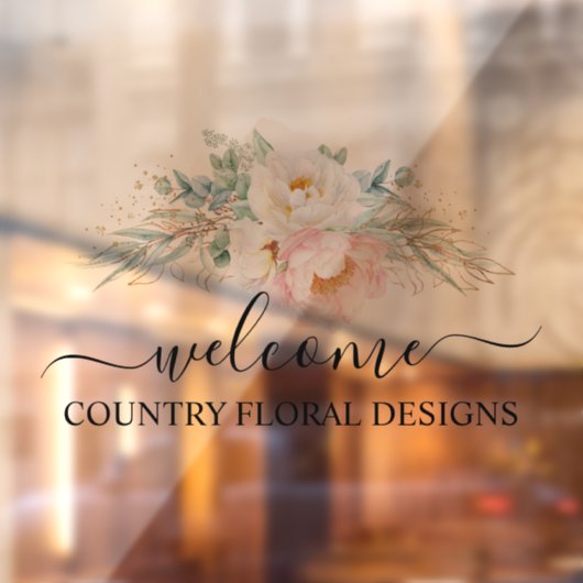 PixDezines水彩牡丹ユーカリ ウィンドウサイン (シート2)