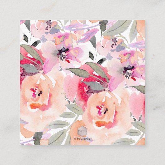 PixDezines水彩牡丹レシピリクエストエンクロ エンクロージャーカード (裏面)