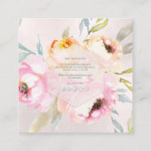 PixDezines水彩牡丹+セージ スクエア名刺 (裏面)