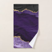 PixDezines水彩瑪瑙パープル金ゴールド静脈 バスタオルセット (ハンドタオル)