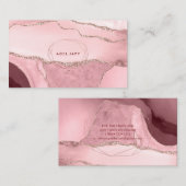 PixDezines水彩瑪瑙フェイクバラ金ゴールド 名刺 (正面/裏面)