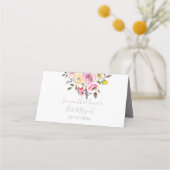 PixDezines水彩画バルミツワー、パステルバラ プレイスカード (裏面)