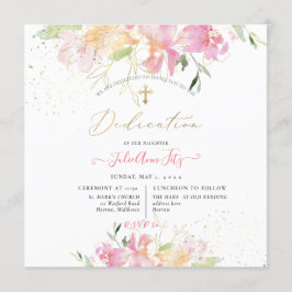 PixDezines水彩画赤面スイートピーズ献身 招待状