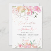 PixDezines水彩画赤面スイートピーズ献身 招待状 (正面)