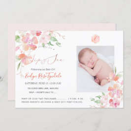 PixDezines水彩画赤面スイートピーズSip+参照 招待状