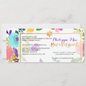 PixDezines水彩画/フローラ/バルミツワー 招待状 (裏面)