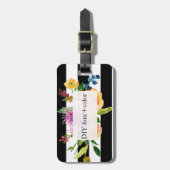 PixDezines水彩画/フローラ ラゲッジタグ (正面縦)