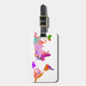 PixDezines水彩画/ワールドマップ/DIY背景 ラゲッジタグ (正面縦)