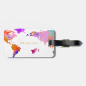 PixDezines水彩画/ワールドマップ/DIY背景 ラゲッジタグ (裏面横)