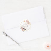 PixDezines水彩秋ガーデンフラワーズクラシック ラウンドシール (封筒)