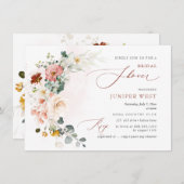 PixDezines水彩秋ガーデンフラワーズブライダル セーブザデート (正面/裏面)