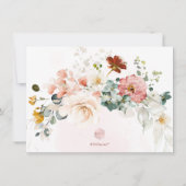 PixDezines水彩秋ガーデンフラワーズブライダル セーブザデート (裏面)