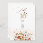 PixDezines水彩秋ガーデンフラワーテーブル10 招待状 (正面/裏面)