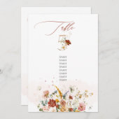 PixDezines水彩秋ガーデンフラワーテーブル5 招待状 (正面/裏面)