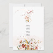 PixDezines水彩秋ガーデンフラワーテーブル6 招待状 (正面)