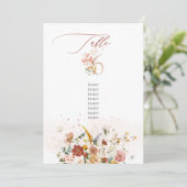 PixDezines水彩秋ガーデンフラワーテーブル6 招待状 (スタンド正面)