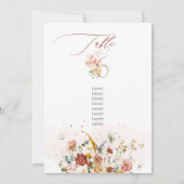 PixDezines水彩秋ガーデンフラワーテーブル6 招待状 (裏面)