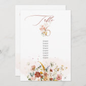 PixDezines水彩秋ガーデンフラワーテーブル6 招待状 (正面/裏面)