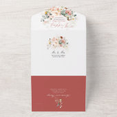 PixDezines水彩秋ガーデンフラワー オールインワン招待状 (外側)