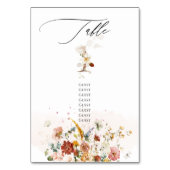 PixDezines水彩秋ガーデンフラワー テーブルナンバー (裏面)