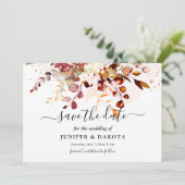 PixDezines水彩秋葉ガムユーカリ 招待状 (スタンド正面)