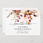 PixDezines水彩秋葉ガムユーカリ 招待状 (正面/裏面)