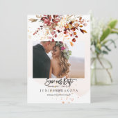 PixDezines水彩秋葉ガムユーカリ 招待状 (スタンド正面)