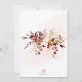 PixDezines水彩秋葉ガムユーカリ 招待状 (裏面)