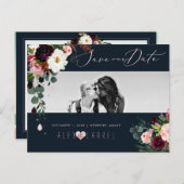 PixDezines水彩素朴開花、日付の保存 ポストカード (正面/裏面)