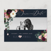 PixDezines水彩素朴開花、日付の保存 ポストカード (正面)