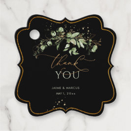 PixDezines水彩緑のユーカリ感謝していヨー フェイバータグ