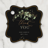 PixDezines水彩緑のユーカリ感謝していヨー フェイバータグ (正面)