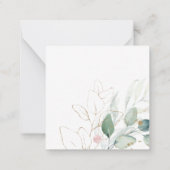 PixDezines水彩緑のユーカリ ノートカード (裏面)