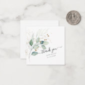 PixDezines水彩緑のユーカリ ノートカード (正面/裏面インサイチュ)