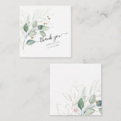 PixDezines水彩緑のユーカリ ノートカード (正面/裏面)