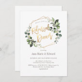 PixDezines水彩緑のリハーサルディナー 招待状 (正面/裏面)