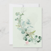 PixDezines水彩緑の赤ちゃんシャワーインビタット 招待状 (裏面)