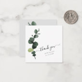 PixDezines水彩緑青ユーカリ ノートカード (正面/裏面インサイチュ)