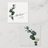 PixDezines水彩緑青ユーカリ ノートカード (正面/裏面)