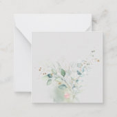 PixDezines水彩色フェイク金ゴールドユーカリ ノートカード (裏面)