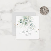 PixDezines水彩色フェイク金ゴールドユーカリ ノートカード (正面/裏面インサイチュ)