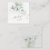 PixDezines水彩色フェイク金ゴールドユーカリ ノートカード (正面/裏面)