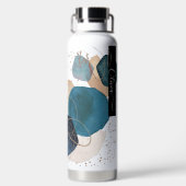 PixDezines水彩色モダン抽象芸術配置 ウォーターボトル (背面)