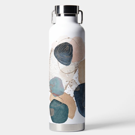 PixDezines水彩色モダン抽象芸術配置 ウォーターボトル (正面)
