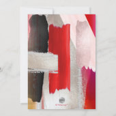 PixDezines水彩色モダン赤黒 招待状 (裏面)